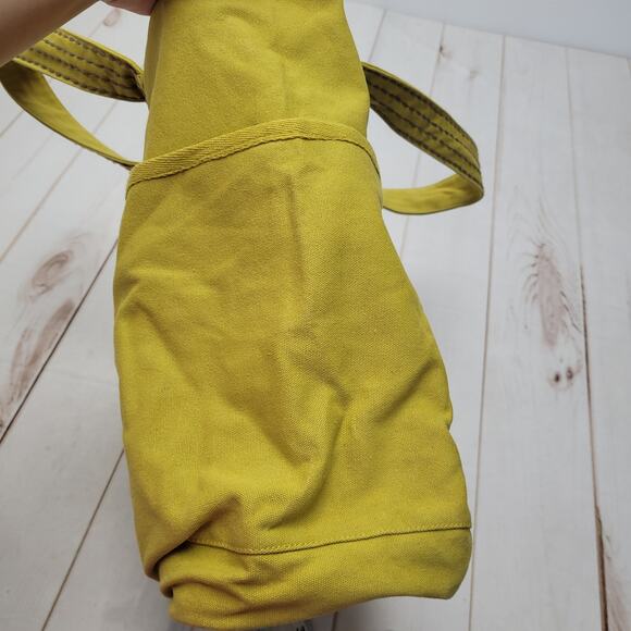 Free People Caravan XL canvas tote beach bag lime green stitched boho - Picture 9 of 10